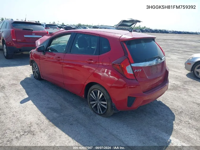 3HGGK5H81FM759392 2015 Honda Fit Ex/Ex-L