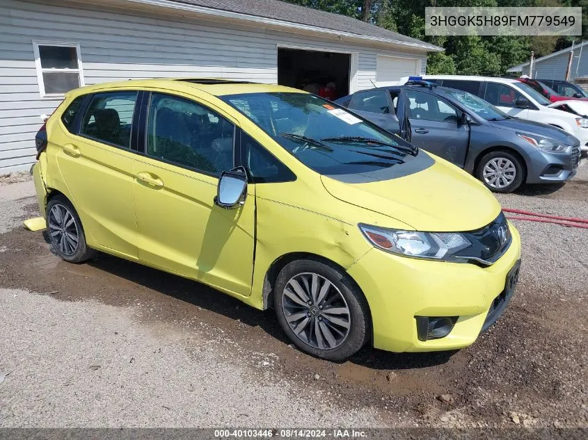 2015 Honda Fit Ex/Ex-L VIN: 3HGGK5H89FM779549 Lot: 40103446