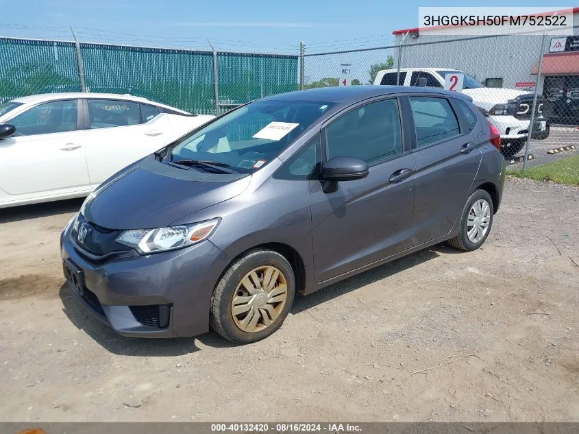 2015 Honda Fit Lx VIN: 3HGGK5H50FM752522 Lot: 40132420