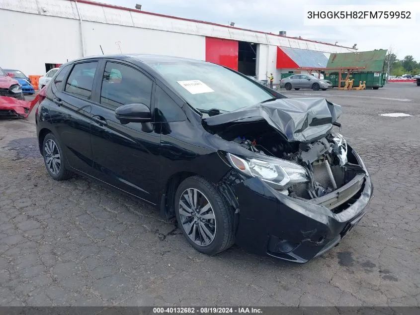 2015 Honda Fit Ex/Ex-L VIN: 3HGGK5H82FM759952 Lot: 40132682