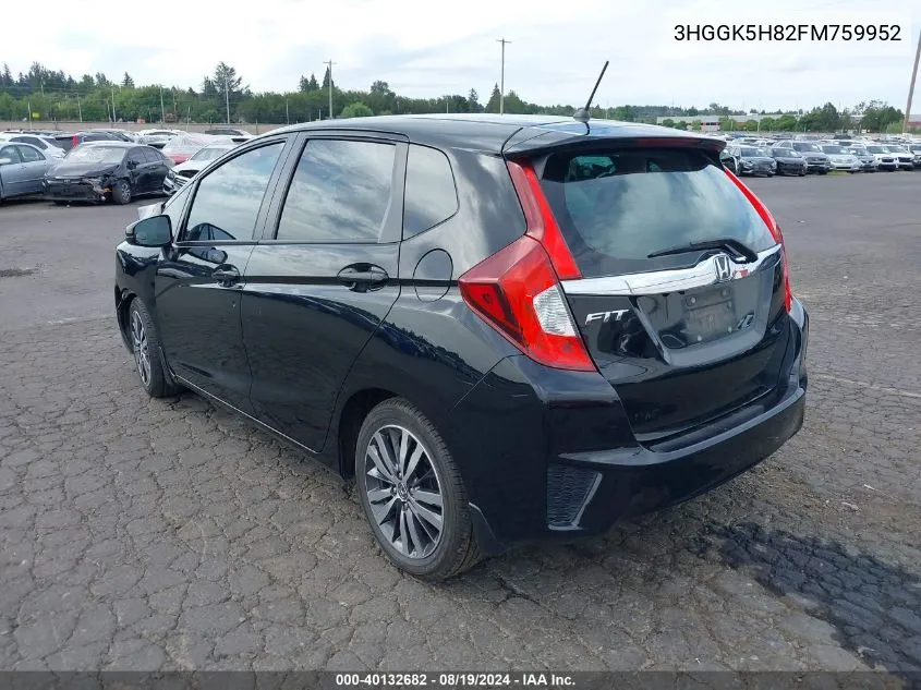 2015 Honda Fit Ex/Ex-L VIN: 3HGGK5H82FM759952 Lot: 40132682