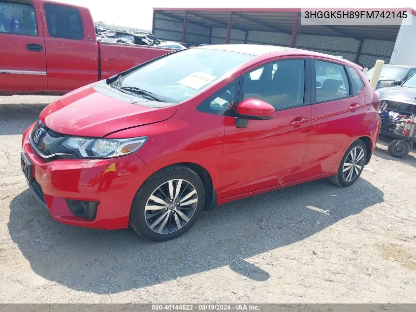 2015 Honda Fit Ex/Ex-L VIN: 3HGGK5H89FM742145 Lot: 40144622