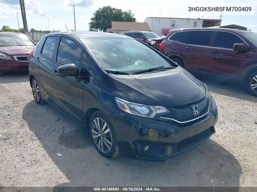 2015 Honda Fit Ex/Ex-L VIN: 3HGGK5H85FM700409 Lot: 40148893