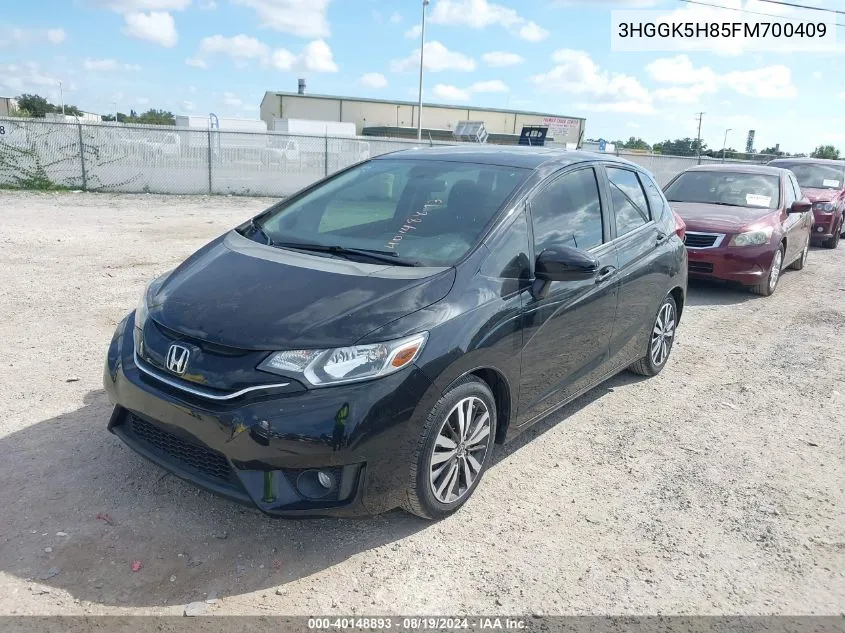 2015 Honda Fit Ex/Ex-L VIN: 3HGGK5H85FM700409 Lot: 40148893