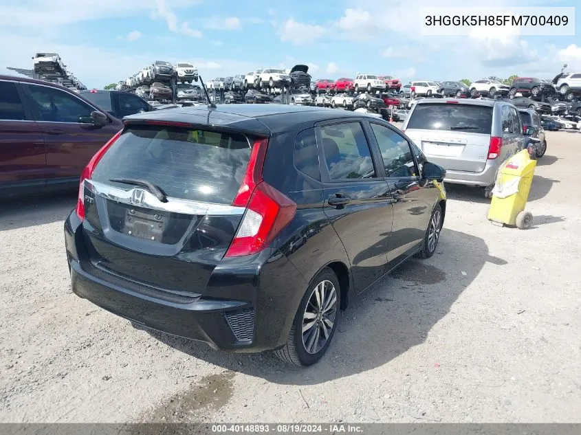 2015 Honda Fit Ex/Ex-L VIN: 3HGGK5H85FM700409 Lot: 40148893