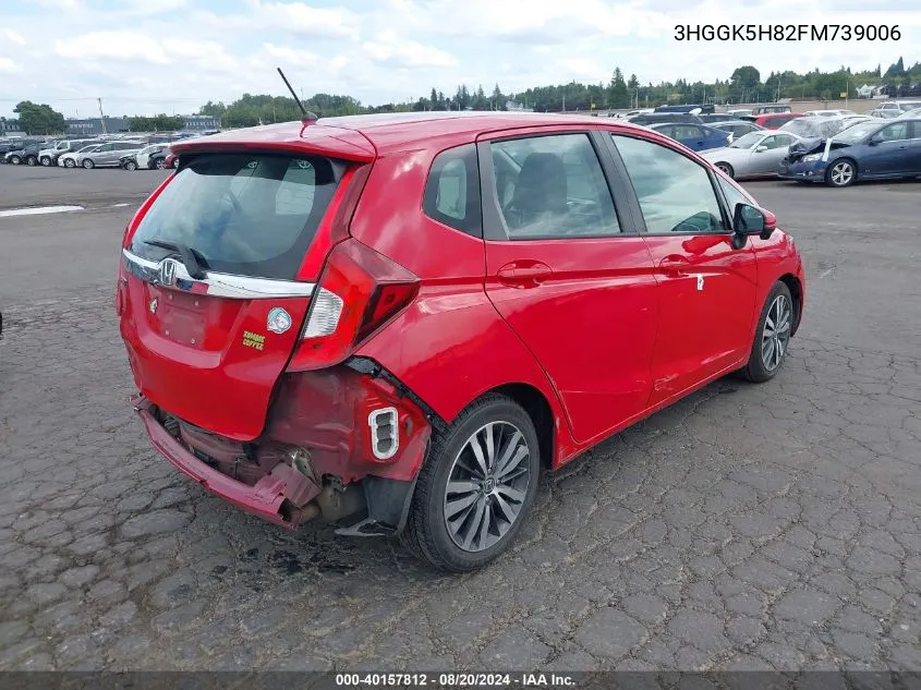 2015 Honda Fit Ex/Ex-L VIN: 3HGGK5H82FM739006 Lot: 40157812