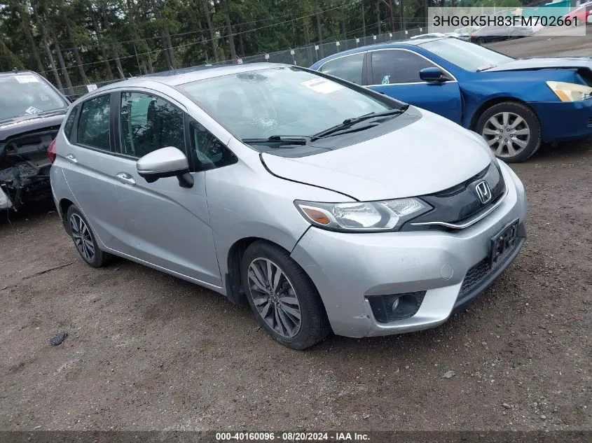 2015 Honda Fit Ex/Ex-L VIN: 3HGGK5H83FM702661 Lot: 40160096