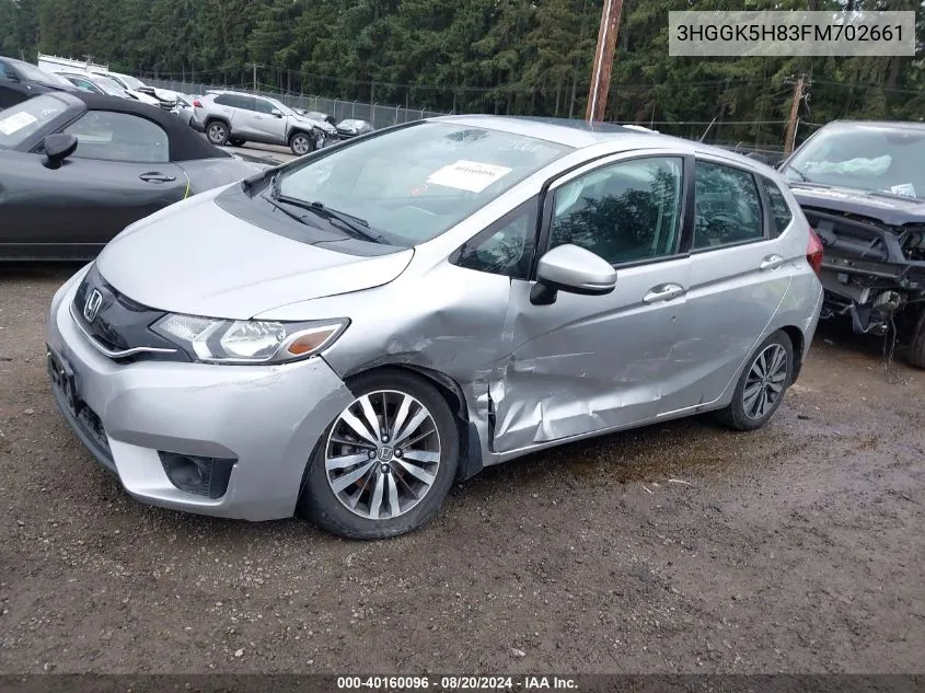 2015 Honda Fit Ex/Ex-L VIN: 3HGGK5H83FM702661 Lot: 40160096