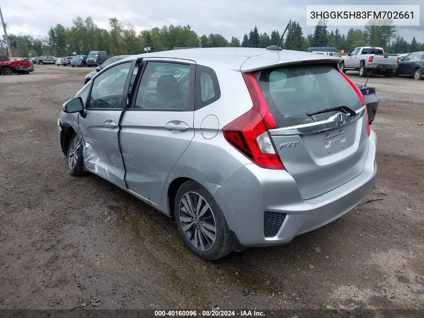 2015 Honda Fit Ex/Ex-L VIN: 3HGGK5H83FM702661 Lot: 40160096