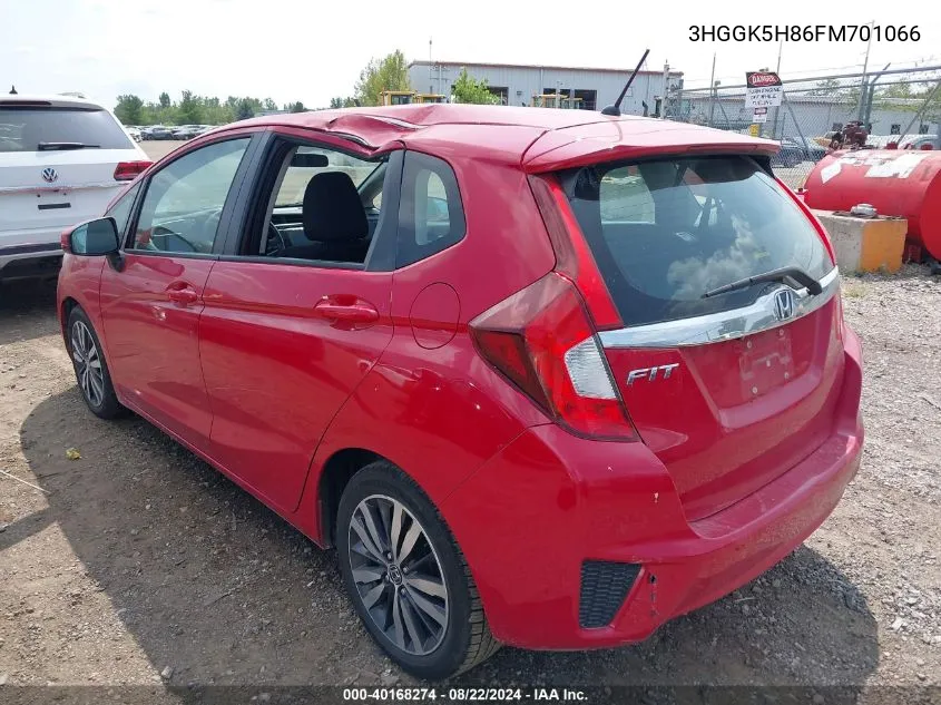 2015 Honda Fit Ex/Ex-L VIN: 3HGGK5H86FM701066 Lot: 40168274