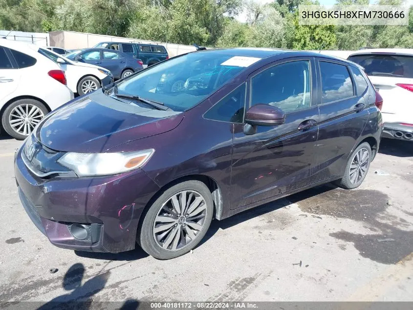 2015 Honda Fit Ex/Ex-L VIN: 3HGGK5H8XFM730666 Lot: 40181172