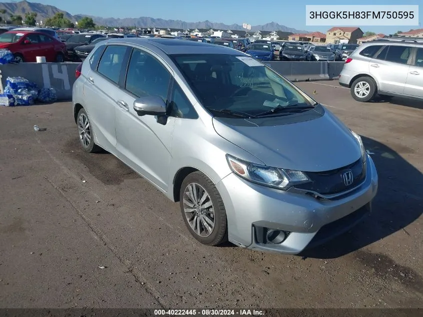 2015 Honda Fit Ex/Ex-L VIN: 3HGGK5H83FM750595 Lot: 40222445