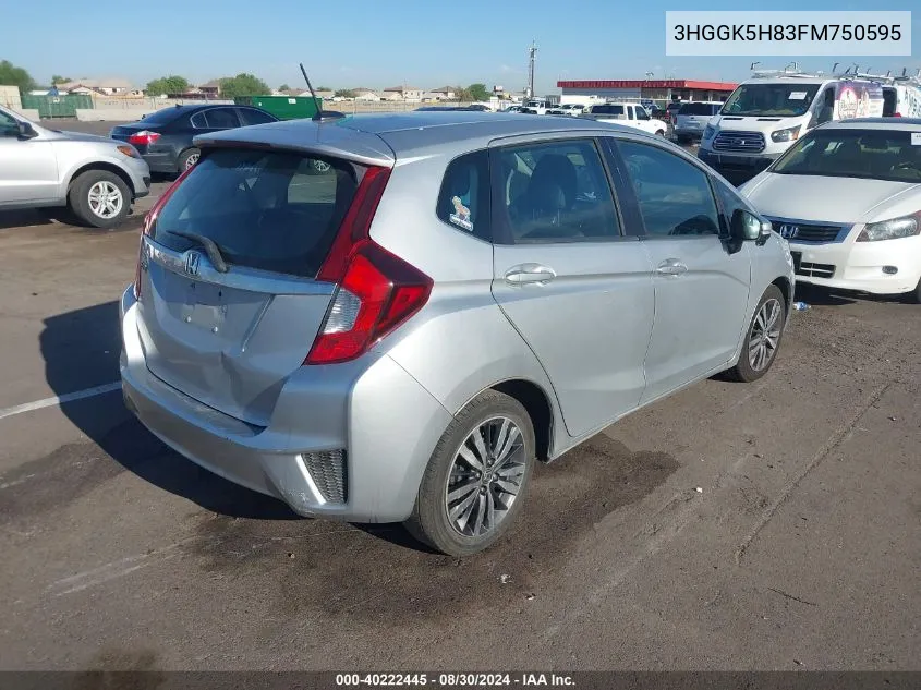 2015 Honda Fit Ex/Ex-L VIN: 3HGGK5H83FM750595 Lot: 40222445