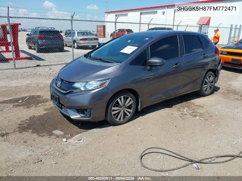 2015 Honda Fit Ex/Ex-L VIN: 3HGGK5H87FM772471 Lot: 40250611