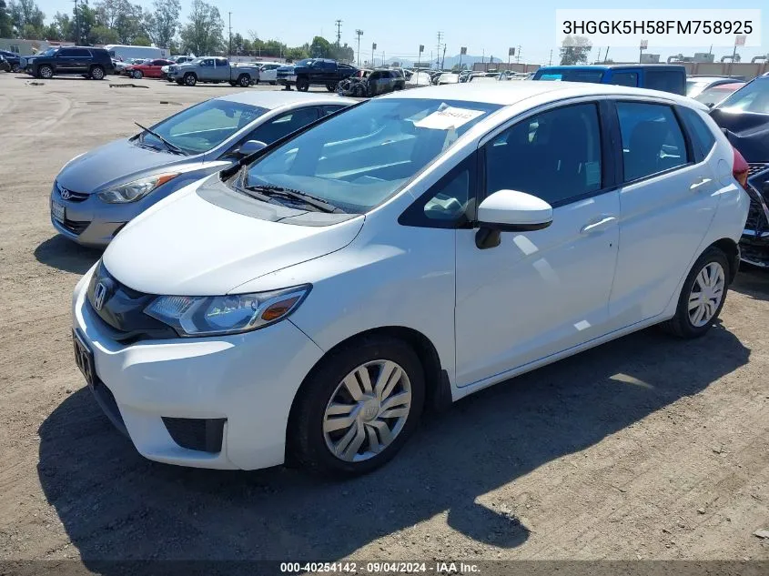 3HGGK5H58FM758925 2015 Honda Fit Lx