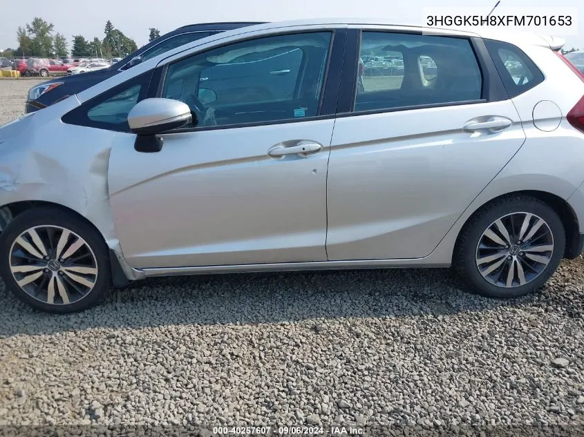 2015 Honda Fit Ex/Ex-L VIN: 3HGGK5H8XFM701653 Lot: 40257607