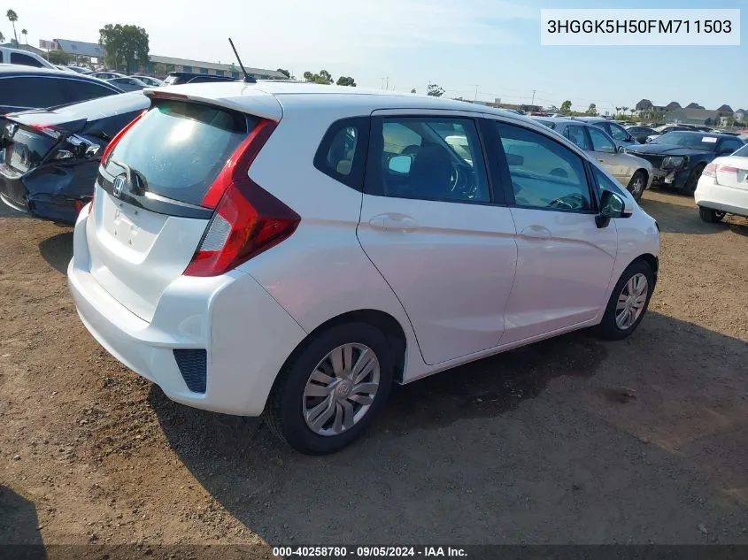 2015 Honda Fit Lx VIN: 3HGGK5H50FM711503 Lot: 40258780