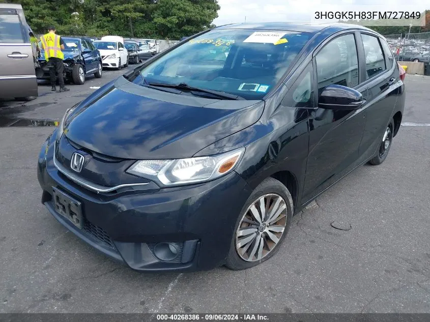 2015 Honda Fit Ex/Ex-L VIN: 3HGGK5H83FM727849 Lot: 40268386