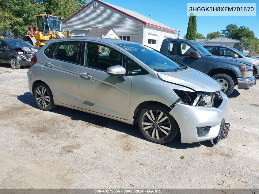 2015 Honda Fit Ex/Ex-L VIN: 3HGGK5H8XFM701670 Lot: 40279356