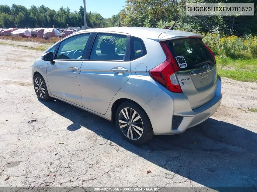 2015 Honda Fit Ex/Ex-L VIN: 3HGGK5H8XFM701670 Lot: 40279356