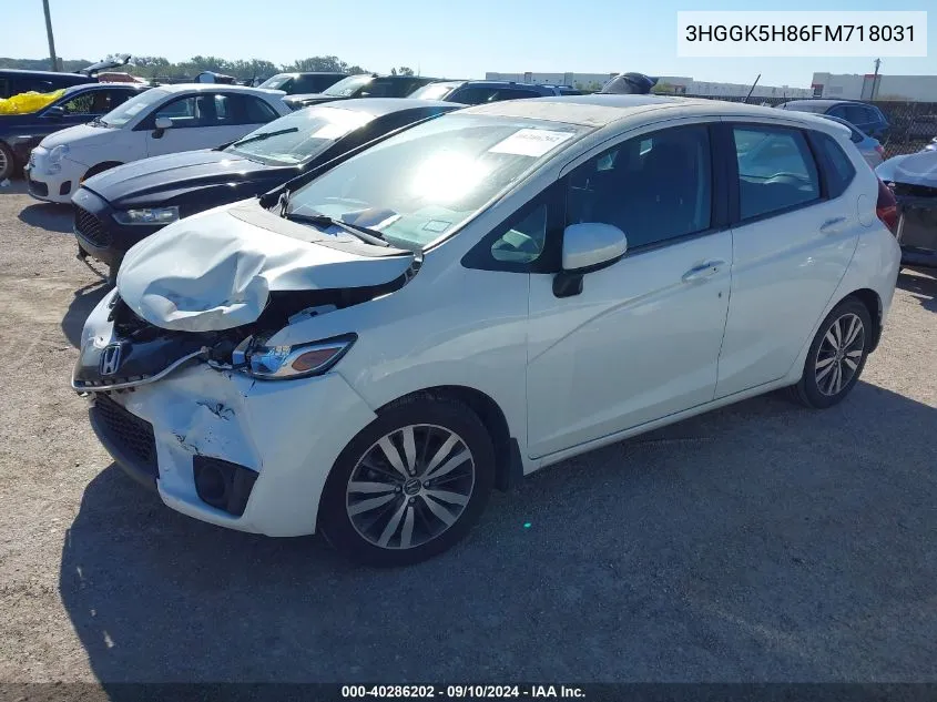 2015 Honda Fit Ex/Exl VIN: 3HGGK5H86FM718031 Lot: 40286202