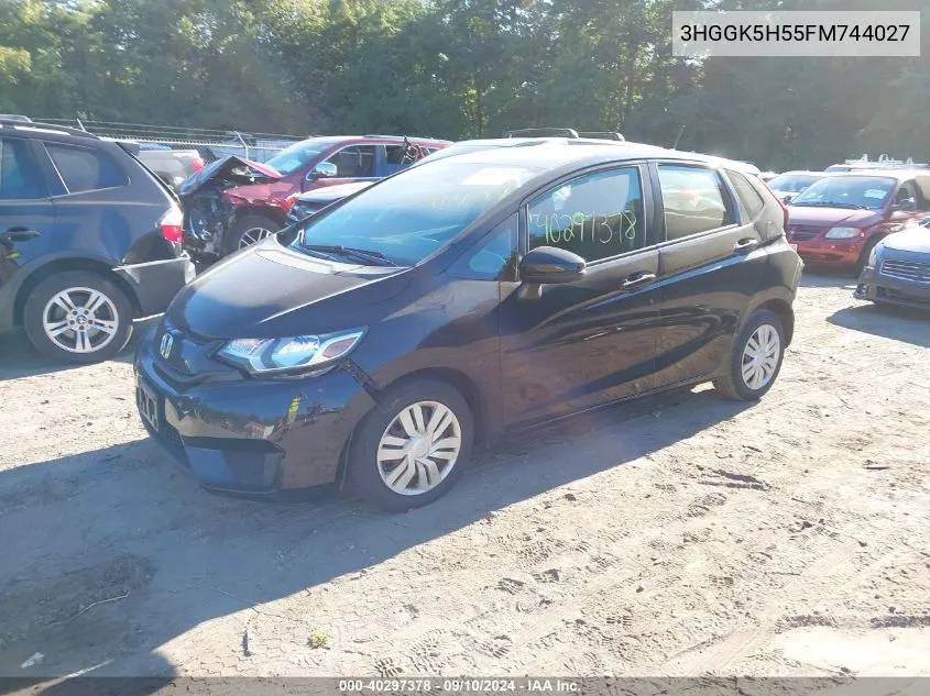 2015 Honda Fit Lx VIN: 3HGGK5H55FM744027 Lot: 40297378