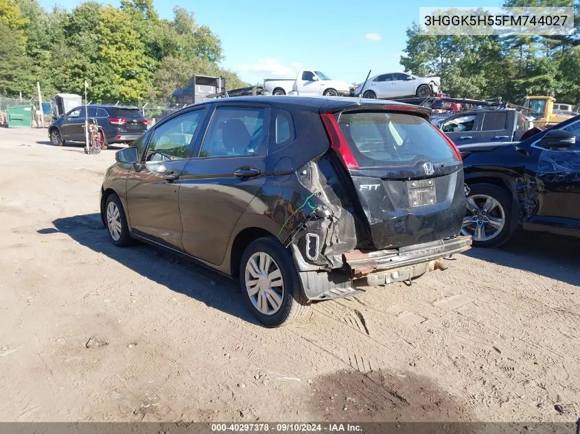 2015 Honda Fit Lx VIN: 3HGGK5H55FM744027 Lot: 40297378