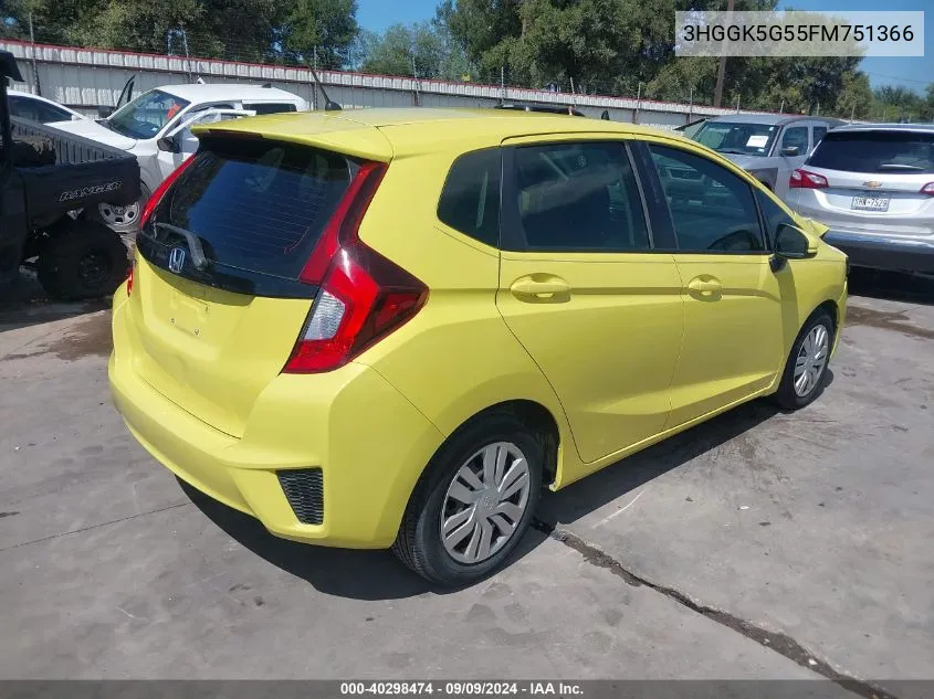 2015 Honda Fit Lx VIN: 3HGGK5G55FM751366 Lot: 40298474