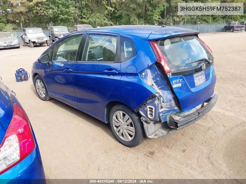 2015 Honda Fit Lx VIN: 3HGGK5H59FM752387 Lot: 40310240