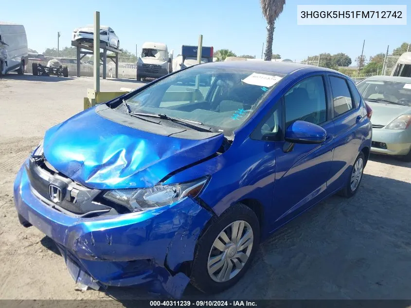 3HGGK5H51FM712742 2015 Honda Fit Lx