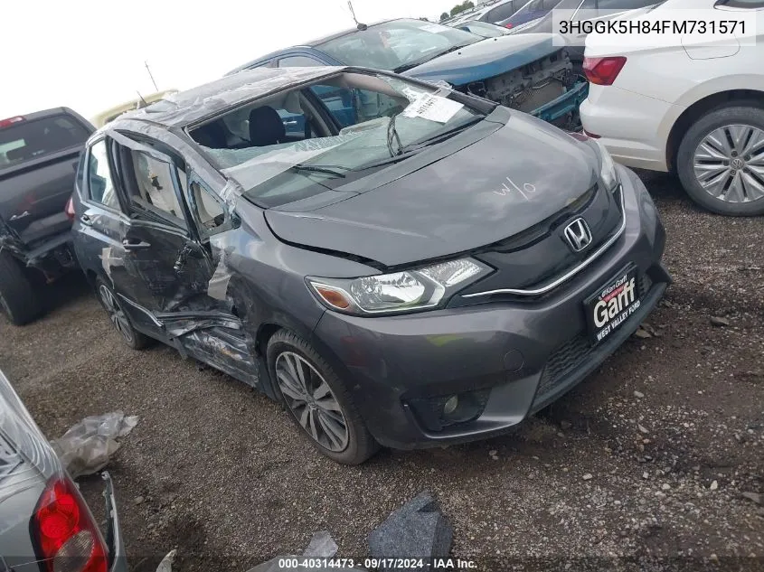 2015 Honda Fit Ex/Ex-L VIN: 3HGGK5H84FM731571 Lot: 40314473