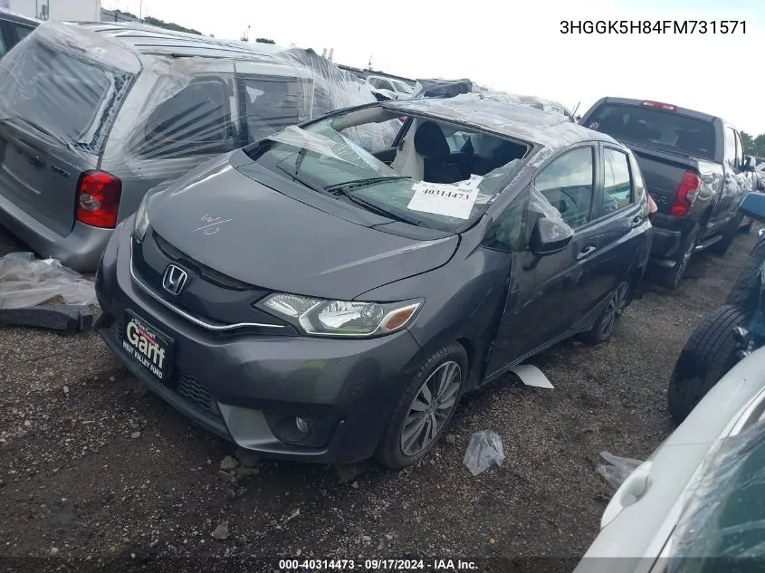 2015 Honda Fit Ex/Ex-L VIN: 3HGGK5H84FM731571 Lot: 40314473