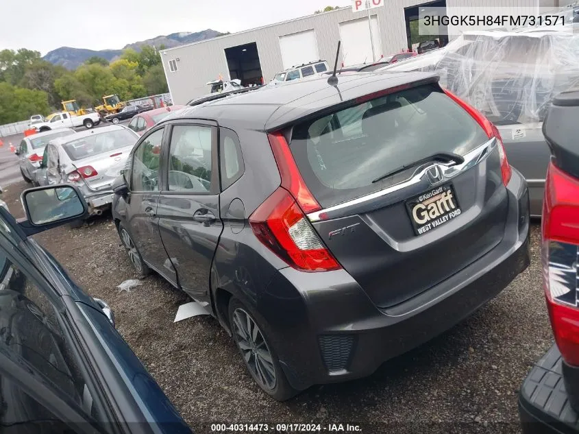 2015 Honda Fit Ex/Ex-L VIN: 3HGGK5H84FM731571 Lot: 40314473