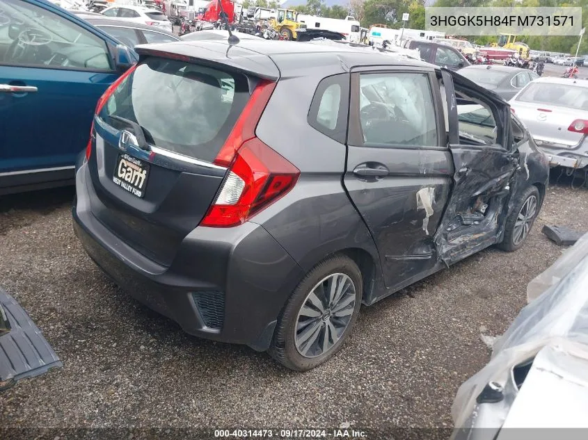 2015 Honda Fit Ex/Ex-L VIN: 3HGGK5H84FM731571 Lot: 40314473