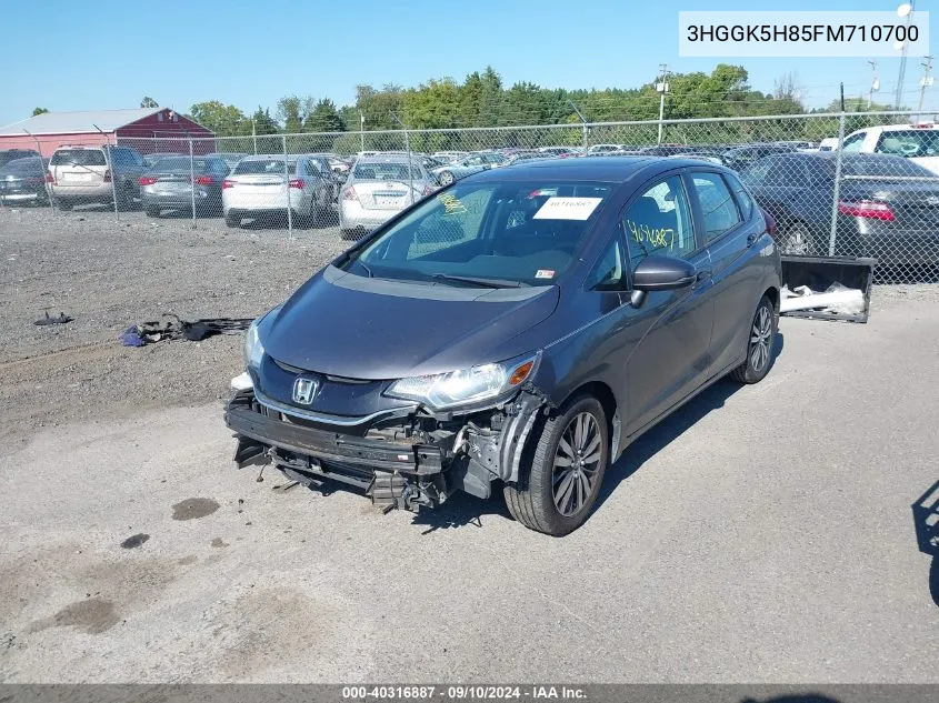 2015 Honda Fit Ex/Ex-L VIN: 3HGGK5H85FM710700 Lot: 40316887