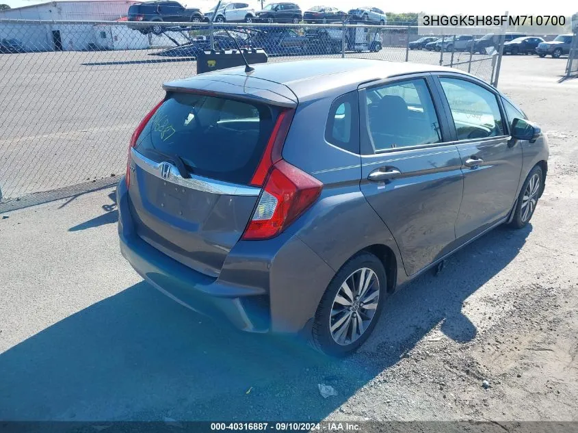 2015 Honda Fit Ex/Ex-L VIN: 3HGGK5H85FM710700 Lot: 40316887