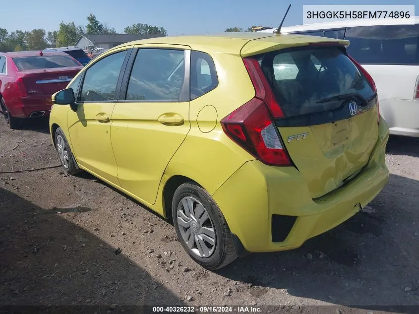 3HGGK5H58FM774896 2015 Honda Fit Lx