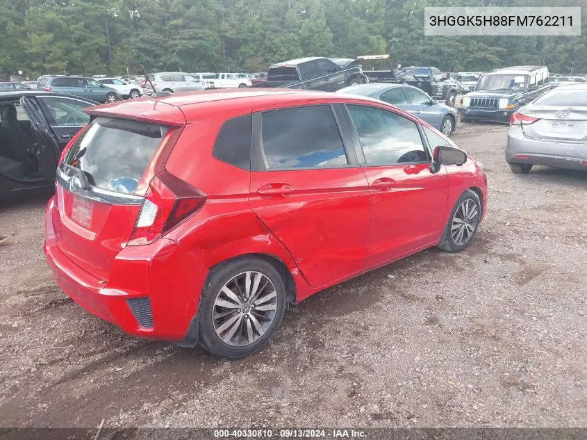 2015 Honda Fit Ex/Ex-L VIN: 3HGGK5H88FM762211 Lot: 40330810