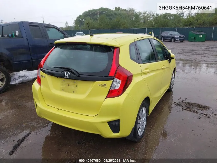 2015 Honda Fit Lx VIN: 3HGGK5H54FM760641 Lot: 40407680