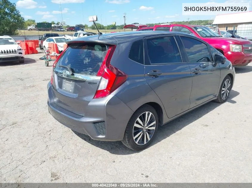 2015 Honda Fit Ex/Ex-L VIN: 3HGGK5H8XFM755969 Lot: 40422049