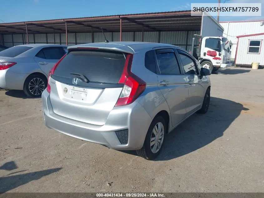 2015 Honda Fit Lx VIN: 3HGGK5H5XFM757789 Lot: 40431434