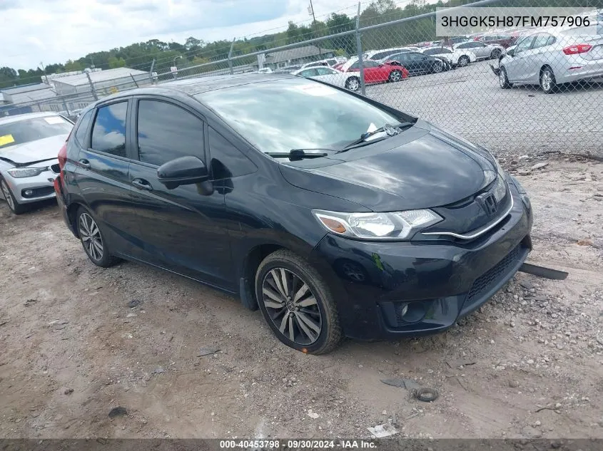 2015 Honda Fit Ex/Ex-L VIN: 3HGGK5H87FM757906 Lot: 40453798