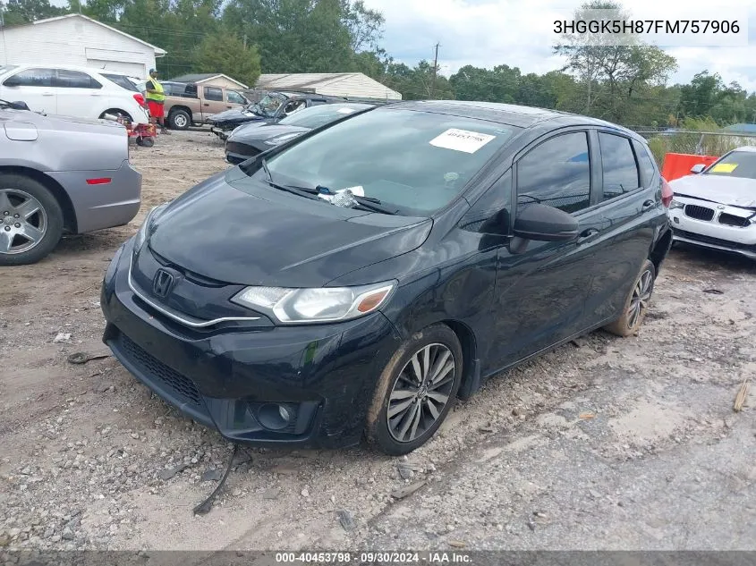 2015 Honda Fit Ex/Ex-L VIN: 3HGGK5H87FM757906 Lot: 40453798