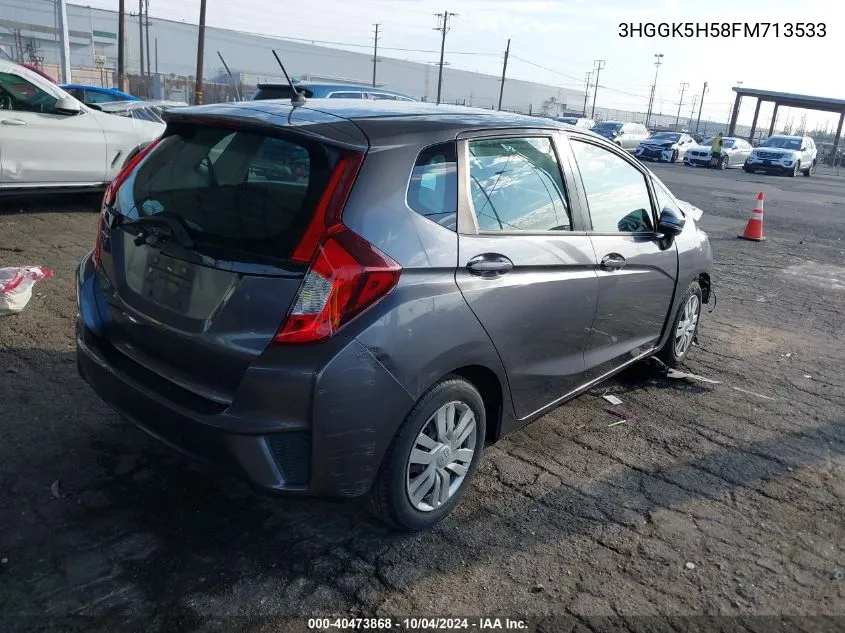 2015 Honda Fit Lx VIN: 3HGGK5H58FM713533 Lot: 40473868