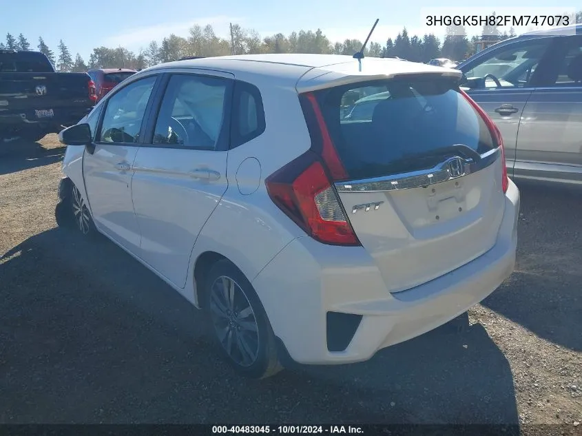 2015 Honda Fit Ex/Exl VIN: 3HGGK5H82FM747073 Lot: 40483045