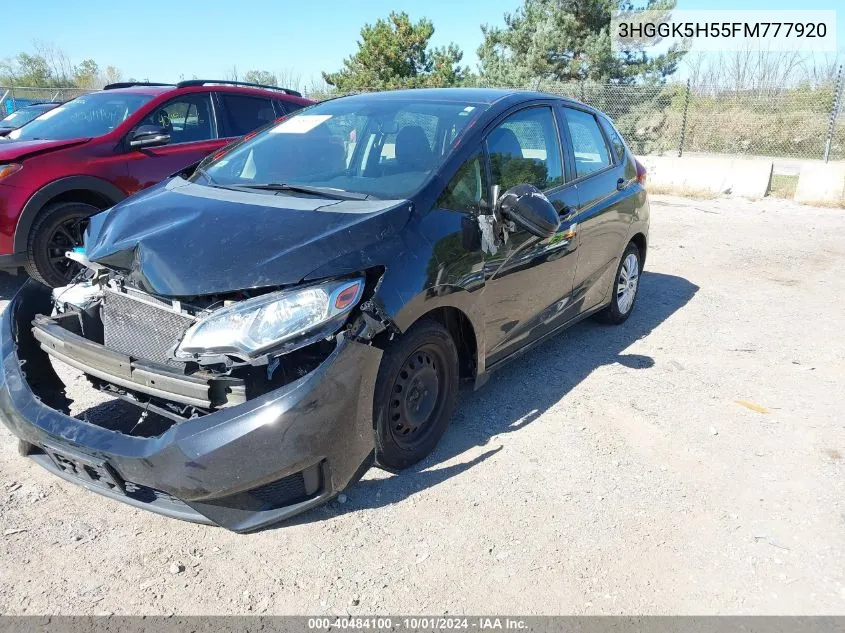 2015 Honda Fit Lx VIN: 3HGGK5H55FM777920 Lot: 40484100