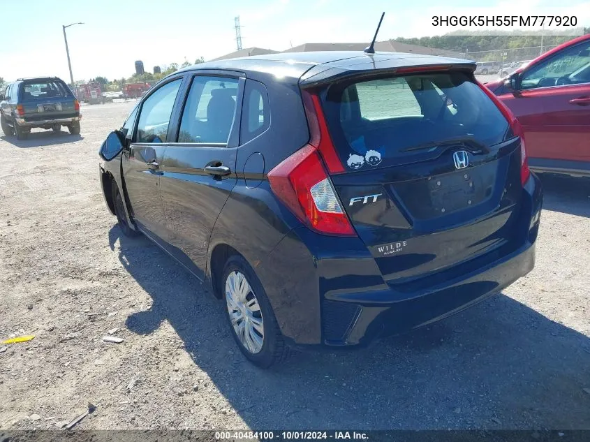 2015 Honda Fit Lx VIN: 3HGGK5H55FM777920 Lot: 40484100