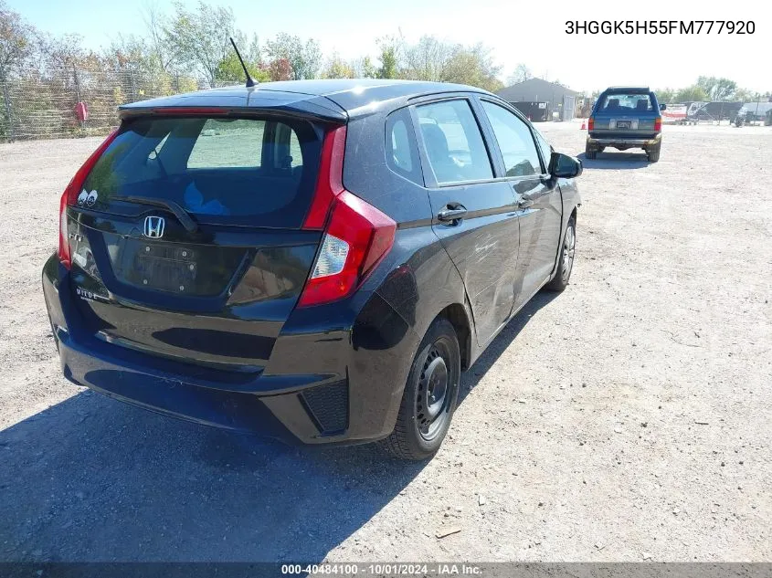 2015 Honda Fit Lx VIN: 3HGGK5H55FM777920 Lot: 40484100