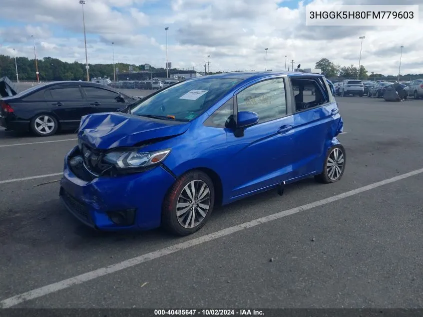 2015 Honda Fit Ex/Ex-L VIN: 3HGGK5H80FM779603 Lot: 40485647