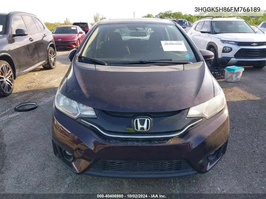 2015 Honda Fit Ex/Ex-L VIN: 3HGGK5H86FM766189 Lot: 40486980